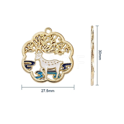 Golden Plated Alloy Enamel Pendants ENAM-CJ0001-62-1