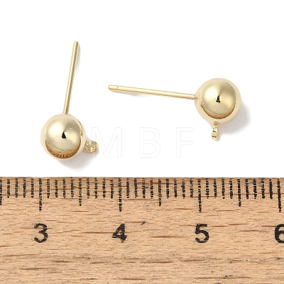 Brass Studs Earrings Finding KK-K383-03C-G-1