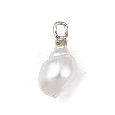 Brass & ABS Plastic Pearl Pendants PL-CBAEB37-01B-P-1
