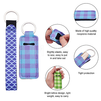 12Pcs 12 Style Polyester Pendant Keychains KEYC-BY0001-02-1