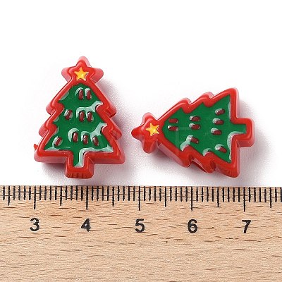 Christmas Decorations Theme Opaque Acrylic Bead with Enamel OACR-Z021-01A-1