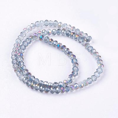 Electroplate Glass Faceted Rondelle Beads Strands EGLA-D020-3x2mm-18-1