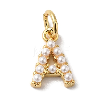 26Pcs Letter A~Z Rack Plating Brass Charms KK-B092-30-G-1