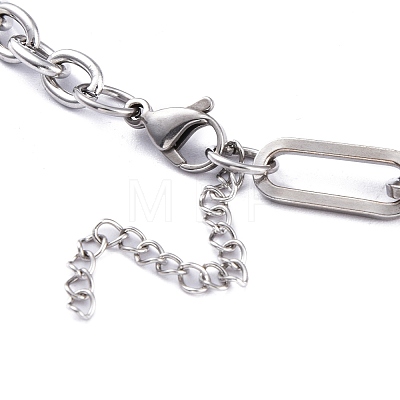 304 Stainless Steel Pendant Necklaces NJEW-M181-35P-1
