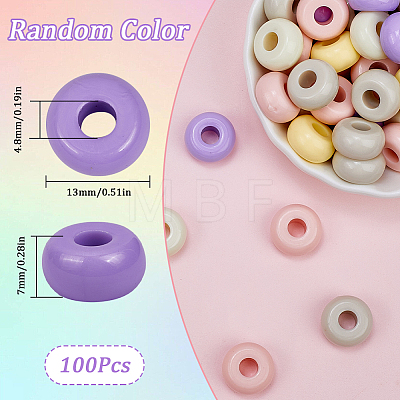 100Pcs Opaque Acrylic Beads MACR-SP0001-35-1