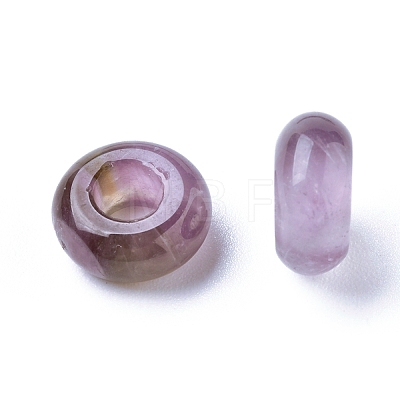 Natural Amethyst European Beads G-G740-12x6mm-13-1