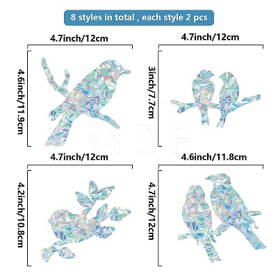 Waterproof PVC Colored Laser Stained Window Film Static Stickers DIY-WH0314-115-1