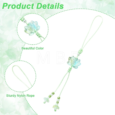 12Pcs 4 Colors Handmade Lampwork with Transparent Glass Bead Pendant Decorations HJEW-YW00464-1
