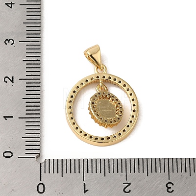 Brass Micro Pave Clear Cubic Zirconia Pendants KK-R162-085G-1