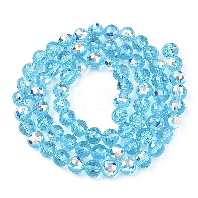 Transparent Electroplate Glass Beads Strands EGLA-N012-001-B12-1