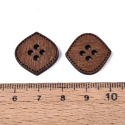 4-Hole Oval Wood Buttons BUTT-Q046-11B-1