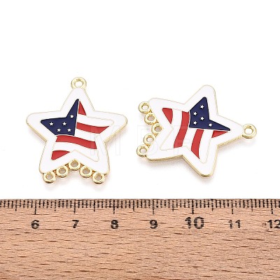 Independence Day Alloy Enamel Star Chandelier Component Links ENAM-T021-73A-G-1