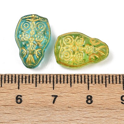 Baking Paint and Golden Metal Enlaced Glass Beads DGLA-T004-16M-1