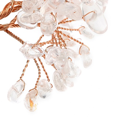 Natural Quartz Crystal Chips Money Tree Decorations DJEW-C016-01M-1