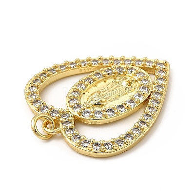 Brass Micro Pave Cubic Zirconia Pendants KK-E068-VB097-1