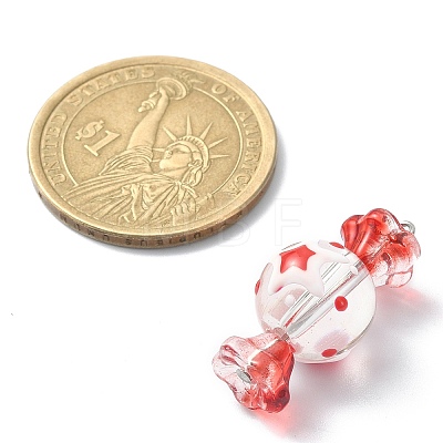 4Pcs 4 Style Glass & Lampwork Pendants PALLOY-TA00041-1