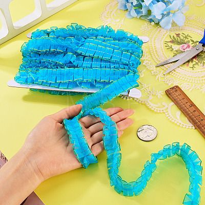 10M Double Layer Polyester Lace Ribbon OCOR-TA0004-14F-1