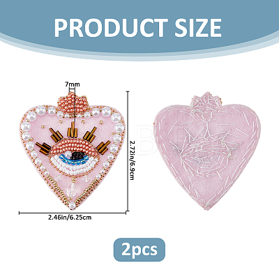 2Pcs Cloth Computerized Embroidery  Sew on Patches PATC-FH0001-39A-1