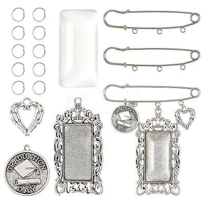 DIY Rectangle Pendant Making Kits DIY-FS0009-40-1