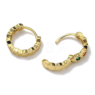 Rack Plating Brass Hoop Earrings with Cubic Zirconia EJEW-D063-11G-1