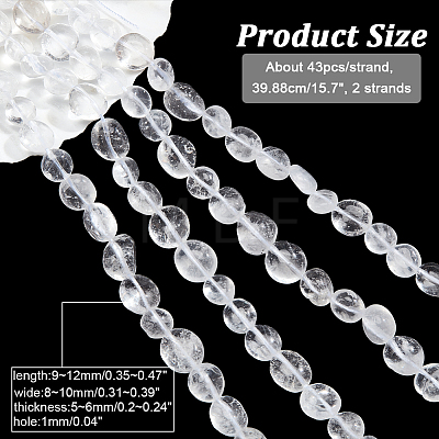  2 Strands Natural Quartz Crystal Beads Strands G-NB0004-28-1