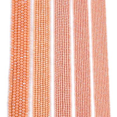 Electroplate Opaque Solid Color Glass Beads Strands EGLA-A044-P2mm-L33-1