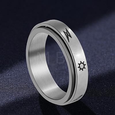 Sun & Cloud & Bolt Lightning Alloy Rotating Finger Ring PW-WG83216-04-1