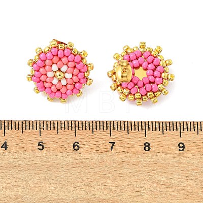 Glass Seed Bead Stud Earrings EJEW-MZ00741-01-1