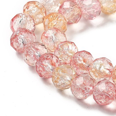 Transparent Crackle Glass Beads Strands CCG-L050-01B-05-1