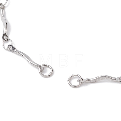 2Pcs 2 Colors 304 Stainless Steel Wave Bar Link Chain Slider Bracelet Makings AJEW-JB01256-1