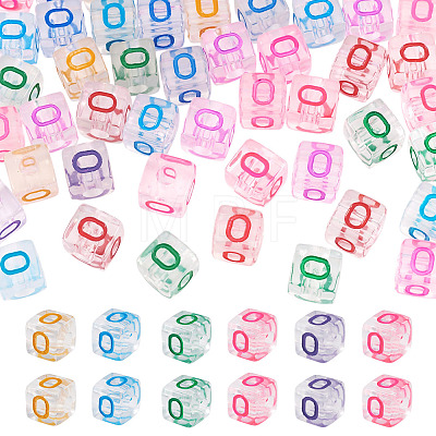 50Pcs Acrylic European Beads MACR-TADJ0001-13O-1