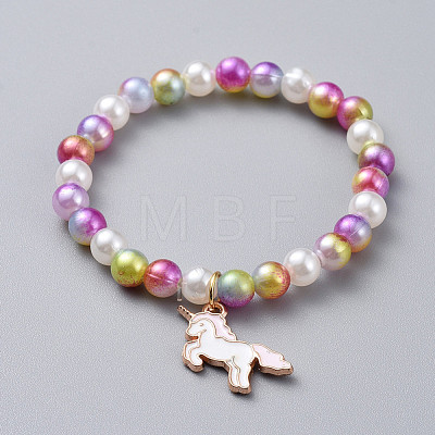 Acrylic & ABS Plastic Imitation Pearl Beads Stretch Bracelets BJEW-JB04759-1