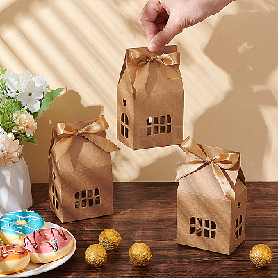 Hollow House Shaped Cardboard Paper Candy Boxes CON-WH0084-82A-1