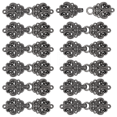 12 Pairs Vintage Alloy Buckle for Clothing & Bags FIND-PH0038-72B-1