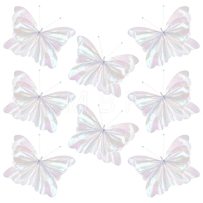 Gauze & Iron Butterfly Decoration for Wedding AJEW-WH0709-354-1