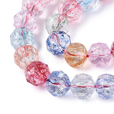 Crackle Transparent Glass Beads Strands GLAA-N063-10mm-01-1