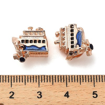 Alloy Enamel European Beads FIND-Q115-05RG-1