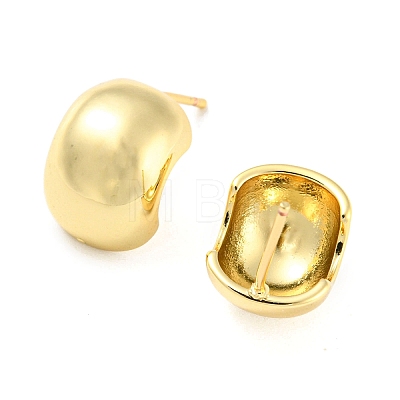 Rack Plating Brass Half Round Stud Earrings EJEW-F326-24G-1