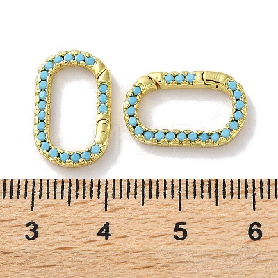 Rack Plated Brass Micro Pave Cubic Zirconia Clasps X-KK-Z039-06A-G-1