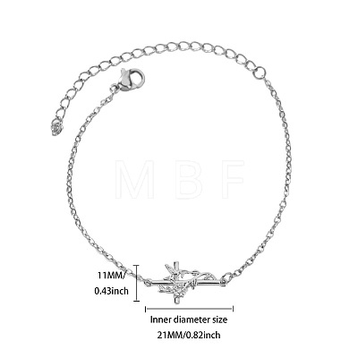 304 Stainless Steel & Cubic Zirconia Link Bracelets WG2EDF6-02-1