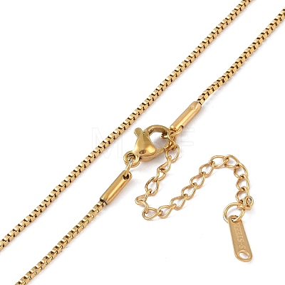 Ion Plating(IP) 201 Stainless Steel Chain Necklaces NJEW-P309-25G-1