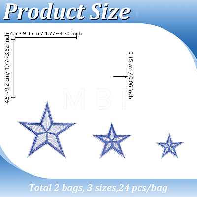 48Pcs 2 Bags Computerized Embroidery Polyester Iron on/Sew on Patches DIY-GO0003-21-1