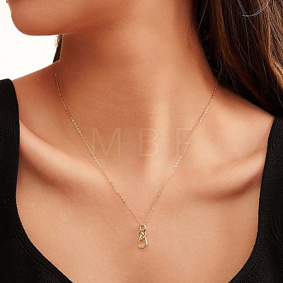 925 Sterling Silver Chinese Knot Pendant Necklaces for Women NJEW-F323-01G-1