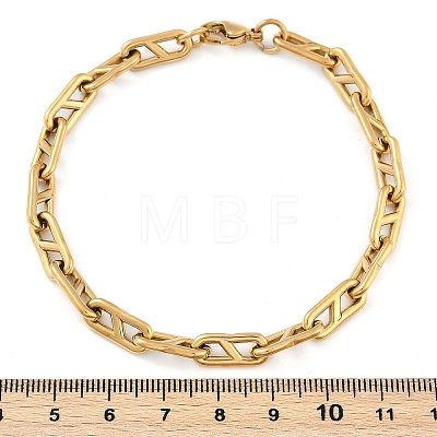 304 Stainless Steel Oval Link  Chain Bracelets for Women Men BJEW-F488-49A-G-1