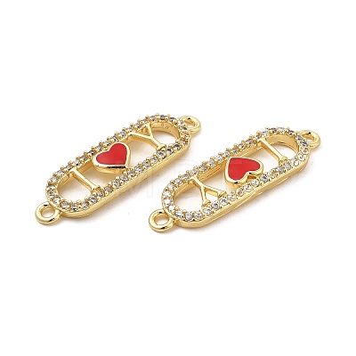 Brass Micro Pave Clear Cubic Zirconia Connetor Charms KK-E068-VB404-2-1