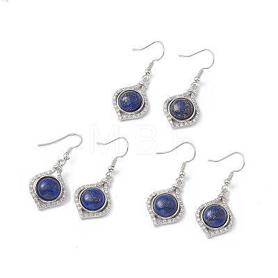 Natural Dyed Lapis Lazuli Vase Dangle Earrings EJEW-A092-01P-05-1