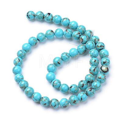 Assembled Synthetic Turquoise and Shell Beads Strands G-S212-4mm-03-1