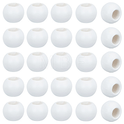 50Pcs Spray Painted Wood European Beads WOOD-PA0001-78B-1