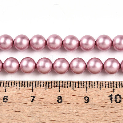 Baking Painted Pearlized Glass Pearl Bead Strands HY-N002-6mm-C01-1