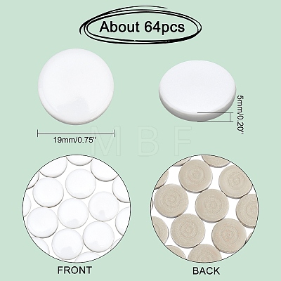   1 Bags Flat Round Porcelain Cabochons DIY-PH0005-44-1